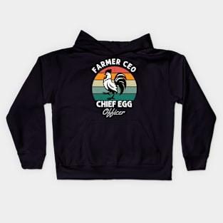 Farmer CEO Chief Egg Officer Kids Hoodie